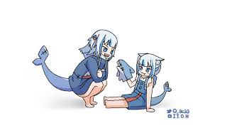 3Shark~ gawr gura & nyawr gura 3Shark~ gawr gura & nyawr gura