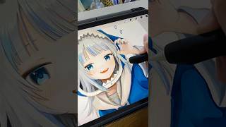 ふんわり厚塗りでがうるぐら描いてみた!🦈 ふんわり厚塗りでがうるぐら描いてみた!🦈