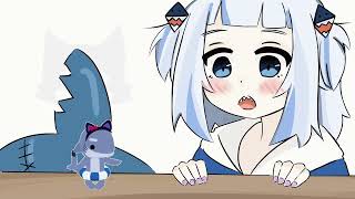 Gura meets a little shark Gura meets a little shark