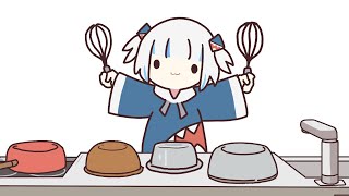 🦈Gura playing the drums in the kitchen🦈🥁 🦈Gura playing the drums in the kitchen🦈🥁