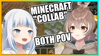 Gura pranking Mumei in minecraft - Both POV - Cute  "accidental" collab