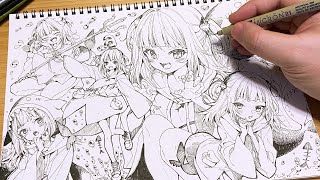 サメちゃんを紙いっぱいに描いてみた Illustration speed drawing サメちゃんを紙いっぱいに描いてみた Illustration speed drawing
