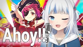 Gawr Gura sings Ahoy!! by Houshou Marine